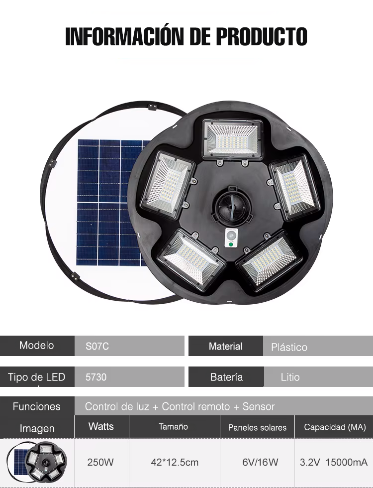 FAROL SOLAR LED 360º S07C