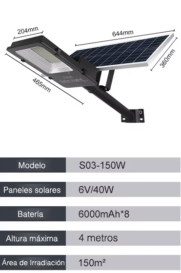 ALUMBRADO LED 150W SOLAR